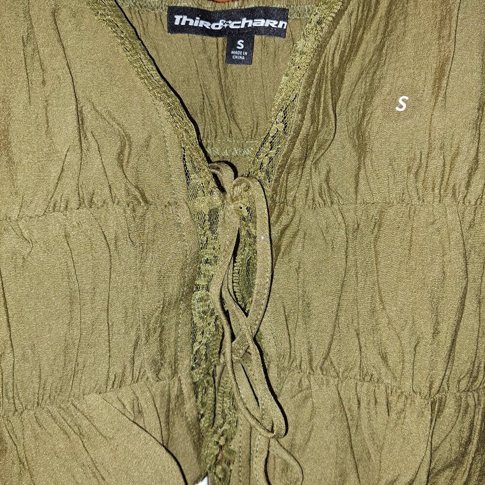 Olive green tie-up camisole